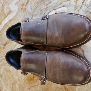 Cole Haan Dark Brown Leather Double Monk Strap Shoes - Mens 9